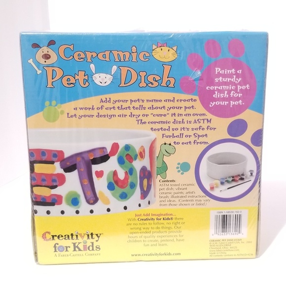 Creativity For Kids Ceramic Paintable Pet Dish - Picture 4 of 4